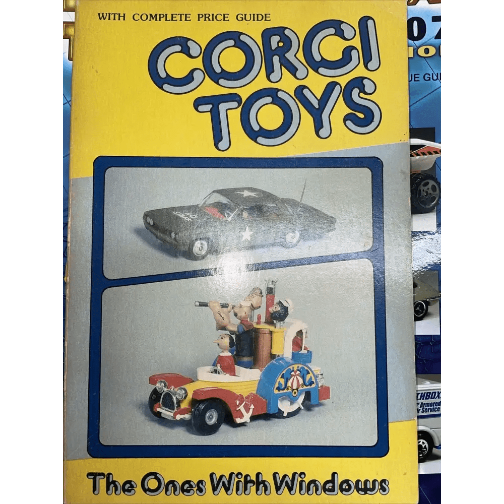 1981 Corgi Toys Price Guide Book featuring a toy car with a man