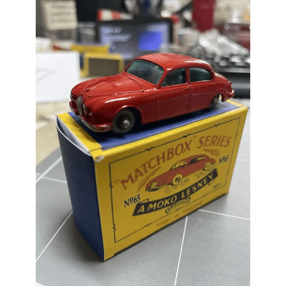 Lesney Jaguar 34 Litre Matchbox Car No 65 Refurbished with repro box
